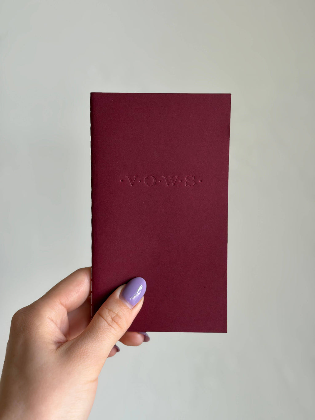 Wedding Vows Blind Deboss Mini Saddle Stitch Notebook: White