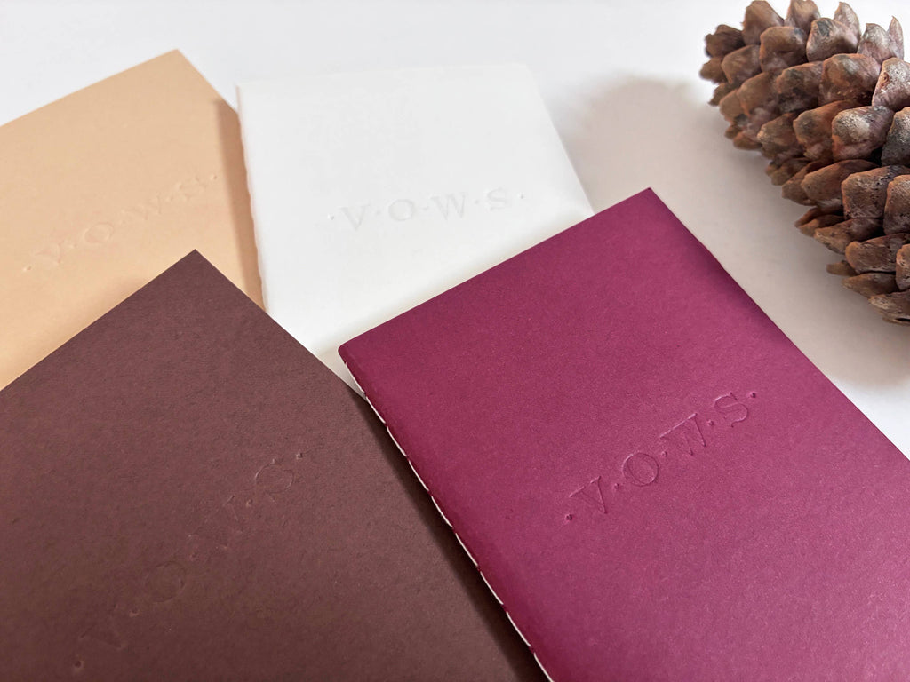 Wedding Vows Blind Deboss Mini Saddle Stitch Notebook: Burgundy