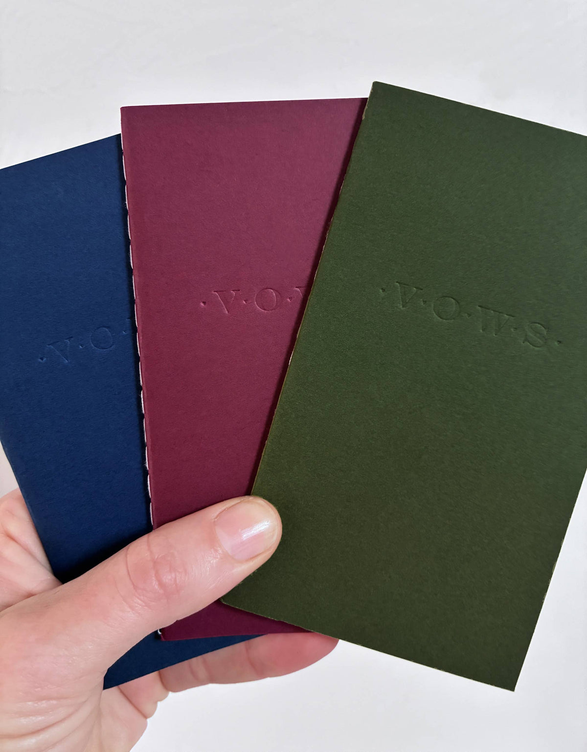 Wedding Vows Blind Deboss Mini Saddle Stitch Notebook: White