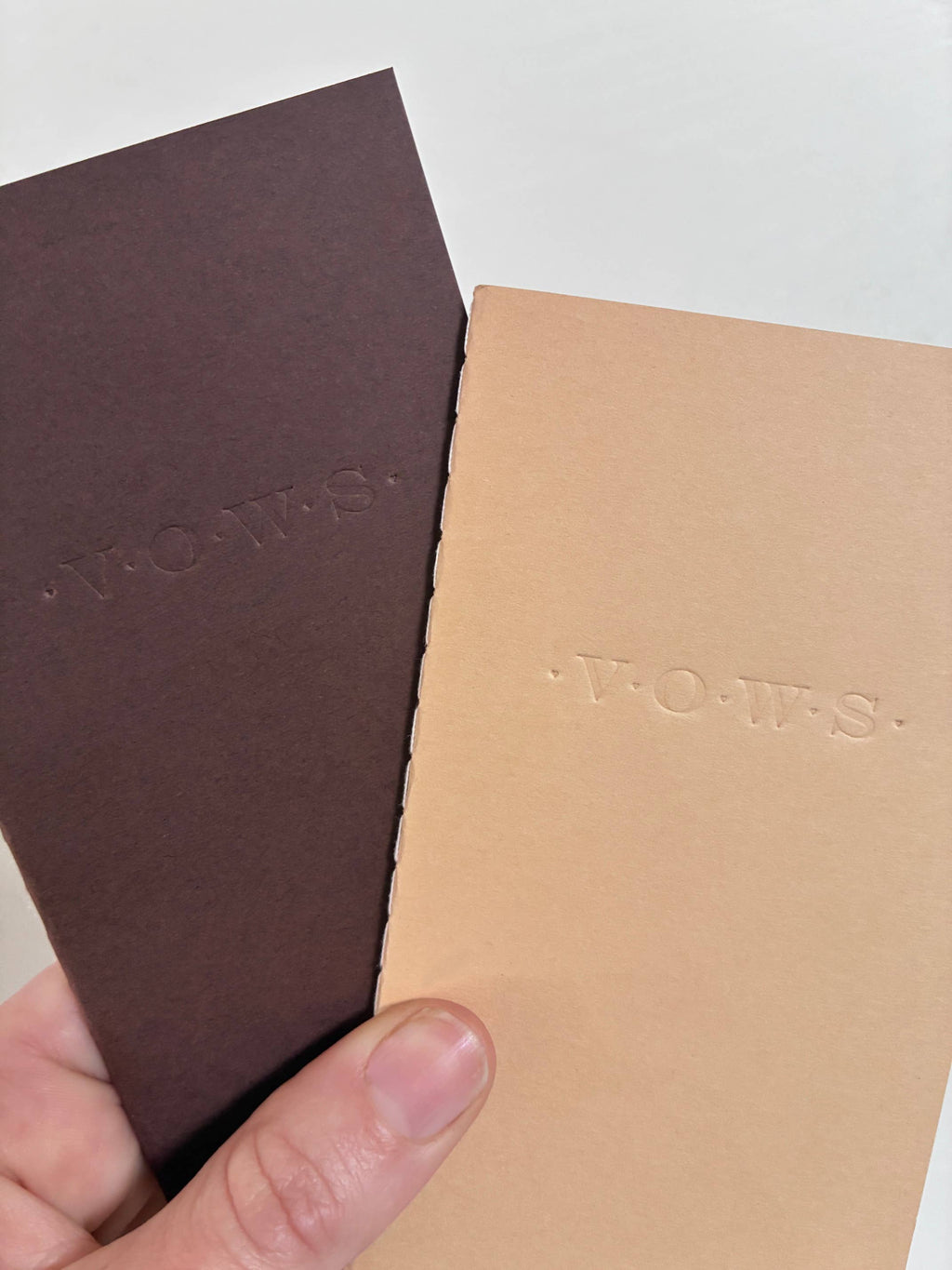 Wedding Vows Blind Deboss Mini Saddle Stitch Notebook: White